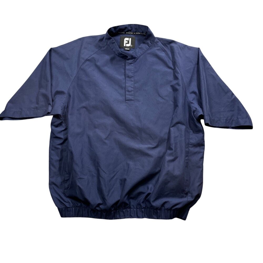 FJ FootJoy Large Navy Rain Coat Lined 100% Polyester Elastic Waist Golf